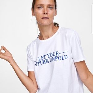 BUNDLE 2 FOR $20!! Zara Slogan T-Shirt